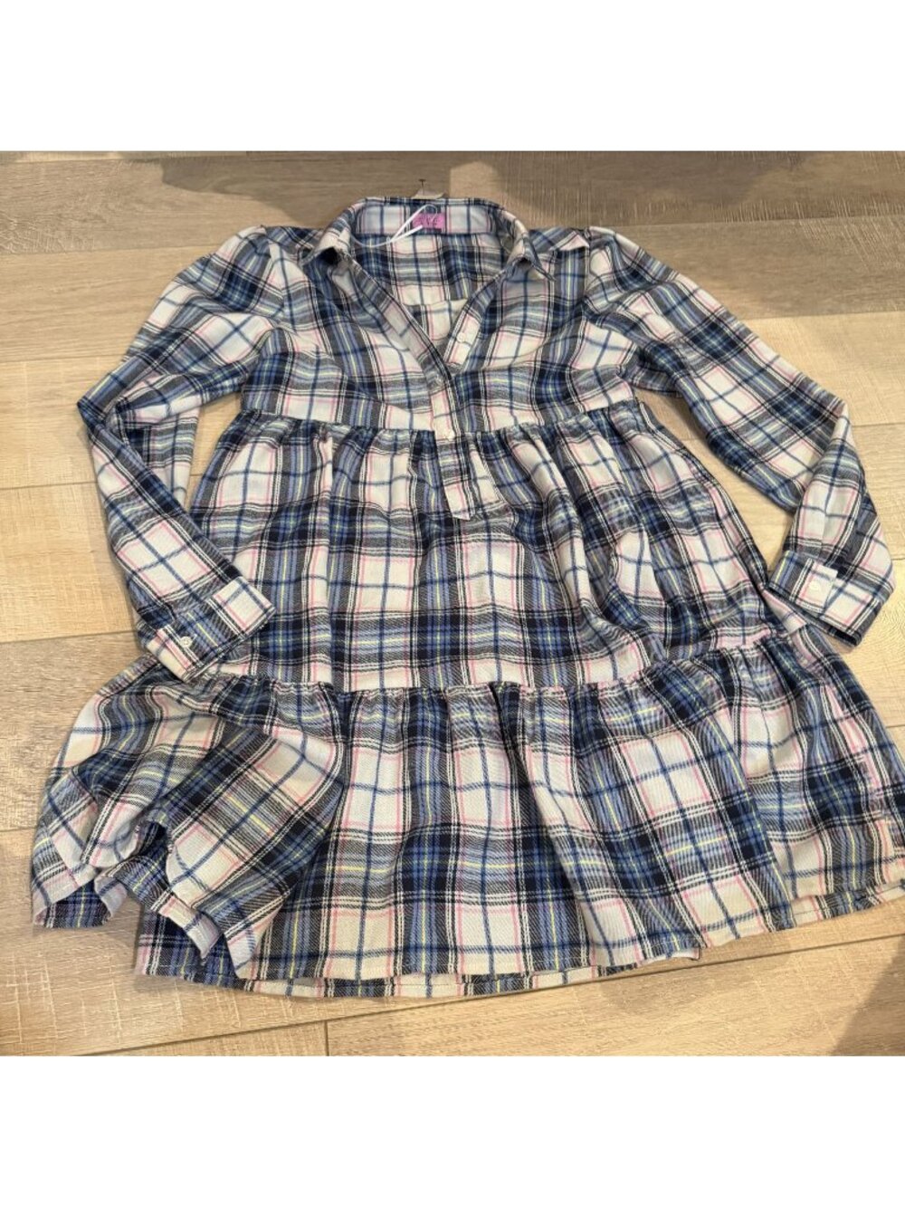 Francesca's Womens Plaid Baby doll Dress New Small Mi Ami